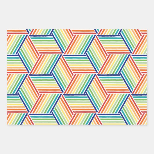 Matig kleurrijk regenboogpatroon inpakpapier vel (Voorkant 3)