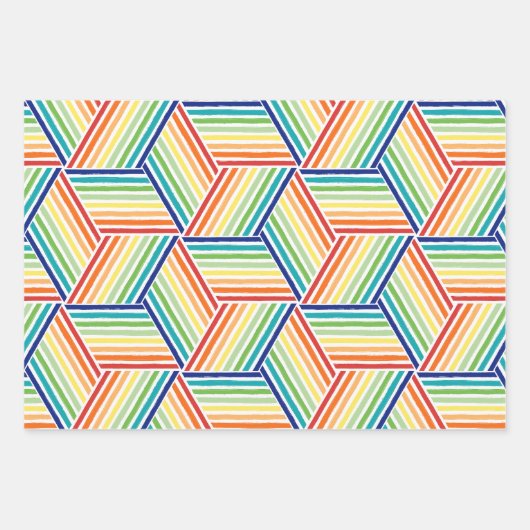 Matig kleurrijk regenboogpatroon inpakpapier vel (Voorkant)