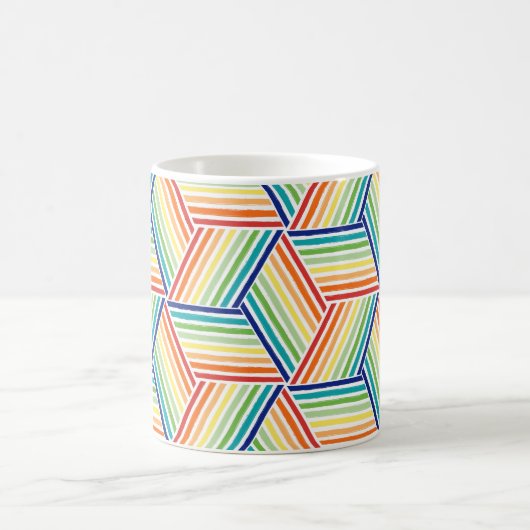 Matig kleurrijk regenboogpatroon koffiemok (Center)