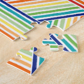 Matig kleurrijk regenboogpatroon moeilijk legpuzzel (Zijkant)