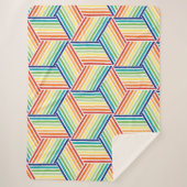 Matig kleurrijk regenboogpatroon sherpa deken (Voorkant)
