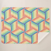 Matig kleurrijk regenboogpatroon sherpa deken (Voorkant (horizontaal))