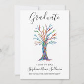 Matig kleurrijke Afstuderen-aankondigingskaart Kaart (Voorkant)