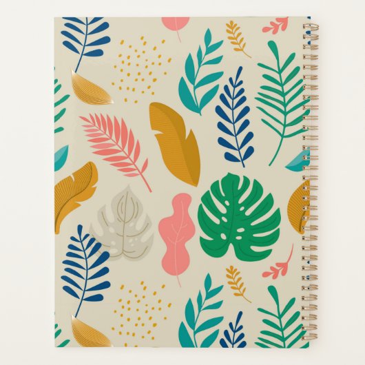 Matig kleurrijke Oerwoud Leopard Naam Planner (Achterkant)