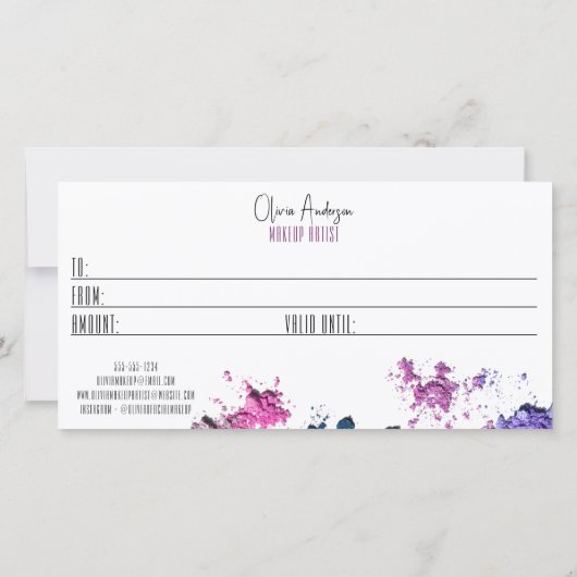 Matig kleurstaal maken artistieke cadeaubon (Achterkant)