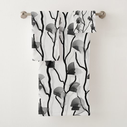 Matig klimmen Vine Black White Grey Painterly Bad Handdoek (Insitu)