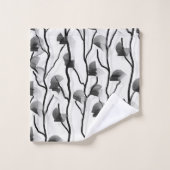 Matig klimmen Vine Black White Grey Painterly Bad Handdoek (Wasdoekje)