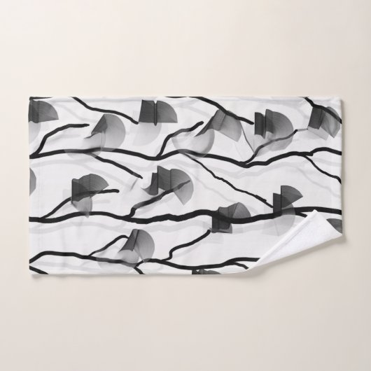 Matig klimmen Vine Black White Grey Painterly Bad Handdoek (Handdoek)
