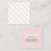 Matig kniproze herhalend tekstpatroonhaar vierkante visitekaartje (Voorkant / Achterkant)