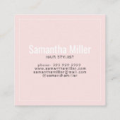 Matig kniproze herhalend tekstpatroonhaar vierkante visitekaartje (Achterkant)