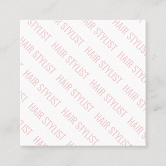 Matig kniproze herhalend tekstpatroonhaar vierkante visitekaartje (Voorkant)