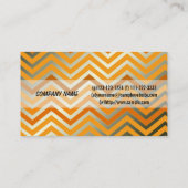 Matig, koel gulden en grijze chevron visitekaartje (Achterkant)