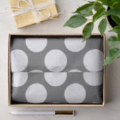 Matig Koolsteengrijze witte poka Ploots Patroon Tissuepapier (Geschenk)