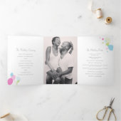 Matig koraal rood confetti bloembladen Weddenschap Drieluik Programma (Binnen)