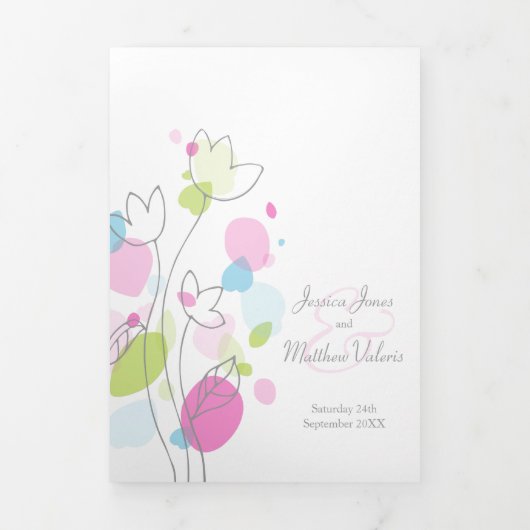 Matig koraal rood confetti bloembladen Weddenschap Drieluik Programma (Cover)