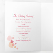 Matig koraal rood confetti bloembladen Weddenschap Drieluik Programma (Binnenzijde eerst)