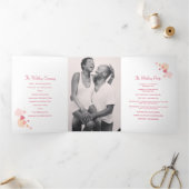 Matig koraal rood confetti bloembladen Weddenschap Drieluik Programma (Binnen)