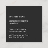 Matig kraftpapier (gedrukt) Witte bolmonogram Vierkante Visitekaartje (Achterkant)