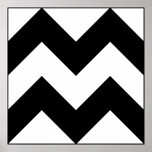 Matig kunstzwart-wit zuszzag motief op poster