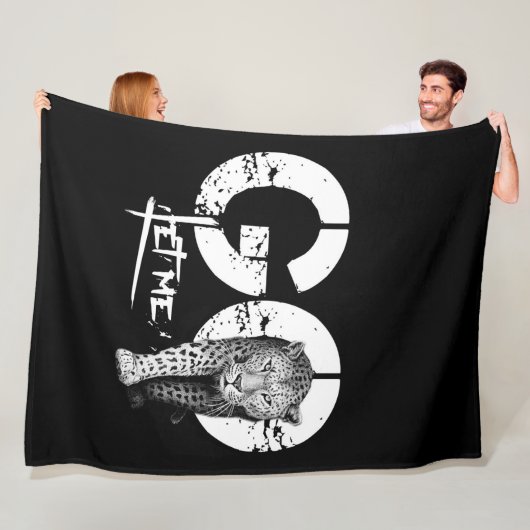 Matig LAAT ME Lopen zwarte vloerbedekking Fleece Deken (In situ)