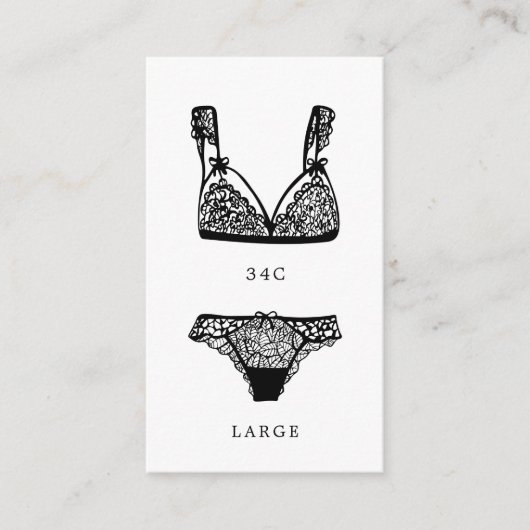 Matig lampformaat voor lingerie informatiekaartje (Voorkant)