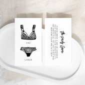 Matig lampformaat voor lingerie informatiekaartje