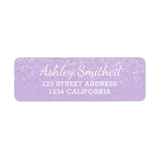 Matig lavender glitter ombre paars Sweet 16 Etiket (Voorkant)