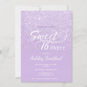 Matig lavender glitter ombre paars Sweet 16 Kaart (Voorkant)
