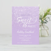 Matig lavender glitter ombre paars Sweet 16 Kaart (Staand voorkant)