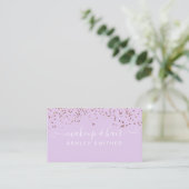 Matig lavender roos goud confetti makeup haar visitekaartje (Staand voorkant)