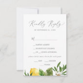 Matig Lemon Garden Menu Keuze RSVP-kaart (Voorkant)