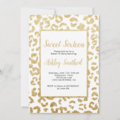 Matig leopard-patroon voor goudglitter Sweet 16 Kaart (Voorkant)