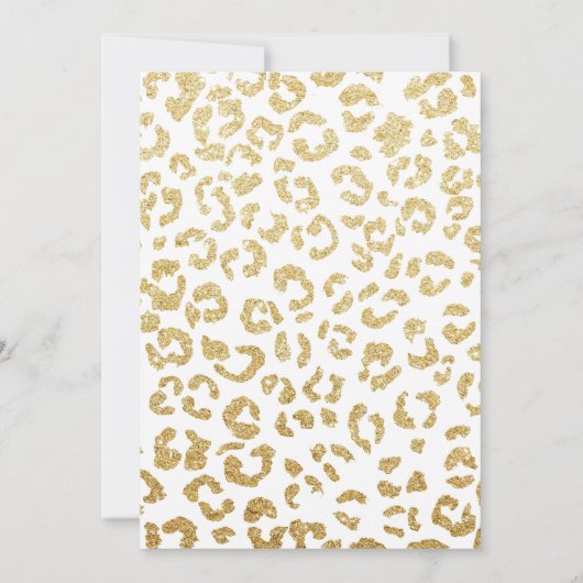 Matig leopard-patroon voor goudglitter Sweet 16 Kaart (Achterkant)