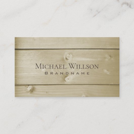 Matig licht bruine houten planken Houtkorrel Visitekaartje (Voorkant)