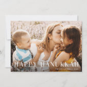 Matig licht | Elegant Single Photo Hanukkah Feestdagenkaart (Voorkant)