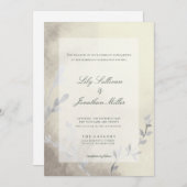 Matig licht en etheraal monochroom huwelijk kaart (Voorkant / Achterkant)