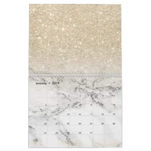 Matig licht glitter ombre glitter marmer kalender