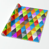 Matig licht kleurig driehoekspatroon cadeaupapier (Uitgerold)