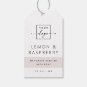 Matig licht roos grijs kleurenbloketiket cadeaulabel (Voorkant)