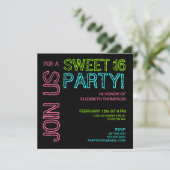 Matig licht zoet 16 uitnodiging op verjaardag (Staand voorkant)