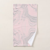 Matig lichtroze grijs abstract marmer patroon bad handdoek (Handdoek)