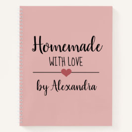 Matig lichtroze homemade met liefdesrecept notitieboek