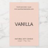 Matig lichtroze kaarsenetiket voedselcontainer etiket (Enkel label)