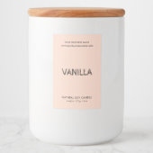 Matig lichtroze kaarsenetiket voedselcontainer etiket (Voorkant)