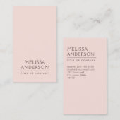 Matig lichtroze minimalistisch professioneel visitekaartje (Voorkant / Achterkant)