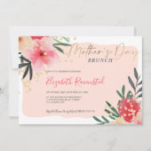 Matig lichtroze roze roze roestvrij moederdag kaart (Voorkant)