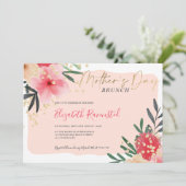 Matig lichtroze roze roze roestvrij moederdag kaart (Staand voorkant)