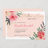 Matig lichtroze roze roze roestvrij moederdag kaart (Voorkant / Achterkant)