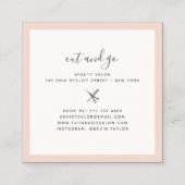 Matig lichtroze schaar met haarstylist vierkante visitekaartje (Achterkant)