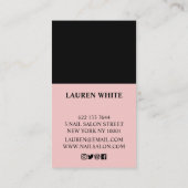 Matig lichtroze, stijlvol, stijlvol, trendy nagels visitekaartje (Achterkant)